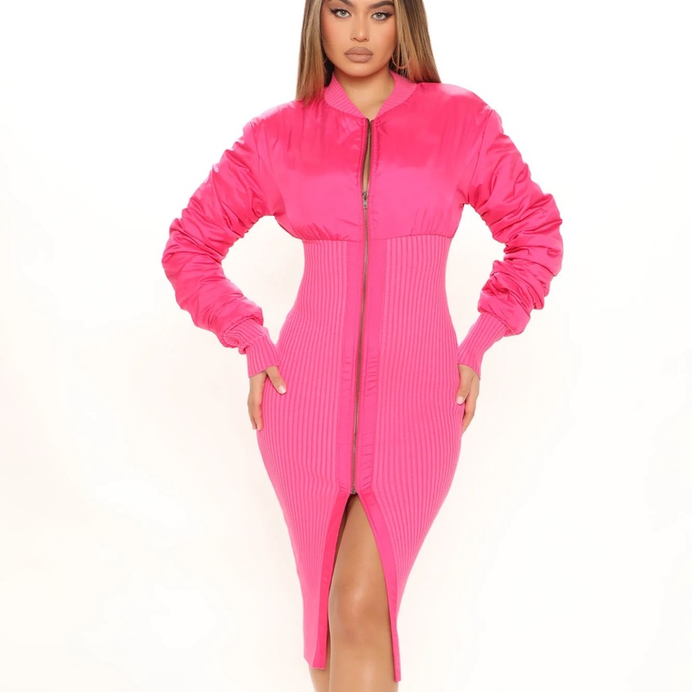 SALE- Fashion Sweet Promises Sweater Midi Dress - Pink